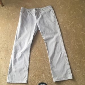 Adriano Goldschmeid (AG) cotton jeans in off-white.